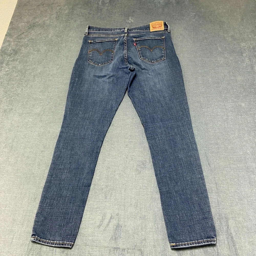 Levi's 711 Jeans Mens 31 Blue Denim Medium Wash Distressed Mid Rise Straight Leg